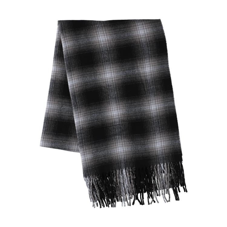 カシミヤタッチストール オンブレチェック ブラック【ロフト限定】 オンブレチェック/ブラック