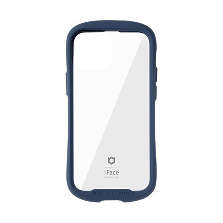 ｉＰｈｏｎｅ１４用 強化ガラスクリアケース ネイビー ｉＦａｃｅ