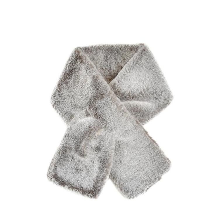 ふわもこファー ハスキーマフラー グレー