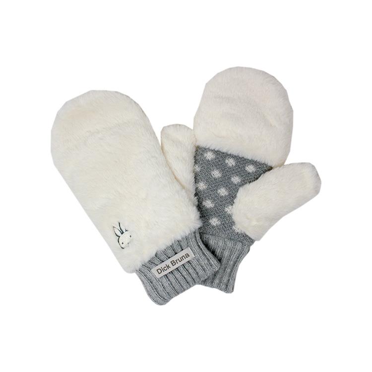 ファーニット指出しミトン ミッフィー オフホワイト オフホワイト