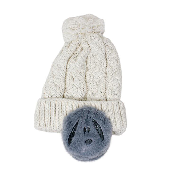 耳付きニット帽 スヌーピー オフホワイト オフホワイト