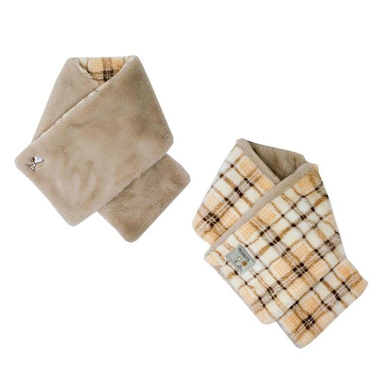 リバーシブルマフラー スヌーピー ベージュ ベージュ