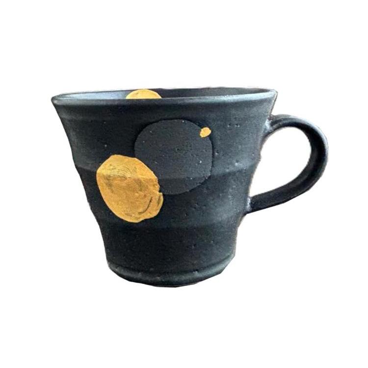 金彩 お月様マグカップ 300ml 黒 黒