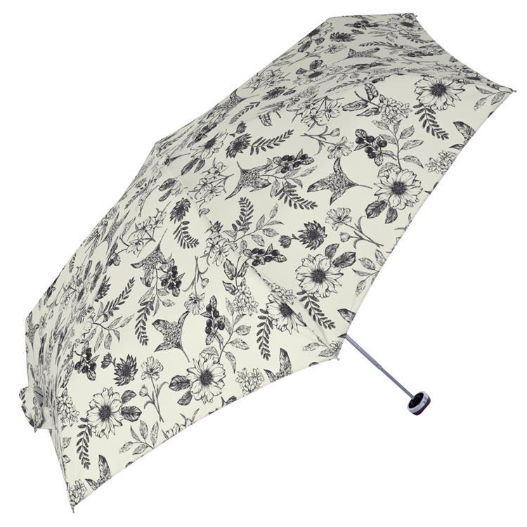 折りたたみ傘　晴雨兼用　プラントフラワートートバッグミニ　アイボリー アイボリー