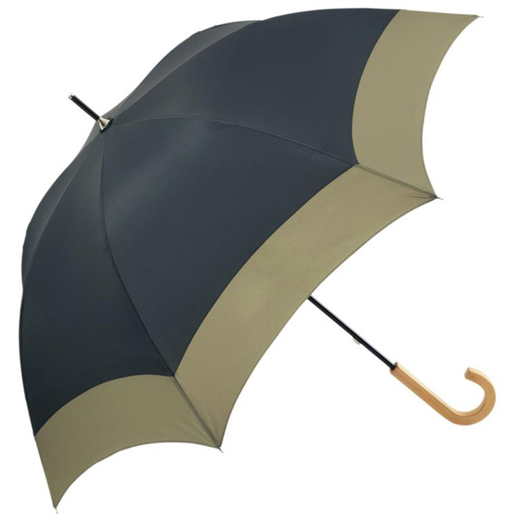 晴雨兼用長傘 バイカラー ブラック リペット: ファッション 