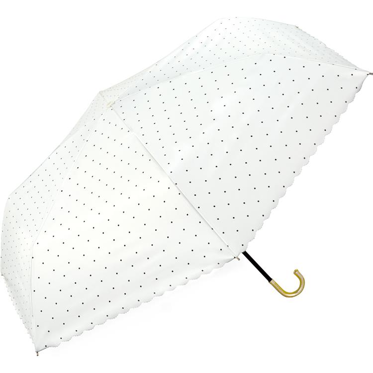 折りたたみ日傘　遮光　ドットフラワーポイント　ミニ　オフ オフ