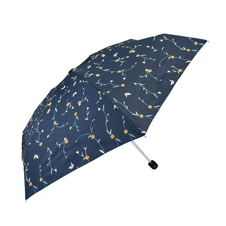 折りたたみ傘　アイビーフラワーｍｉｎｉ　ネイビー　ダブルピーシー