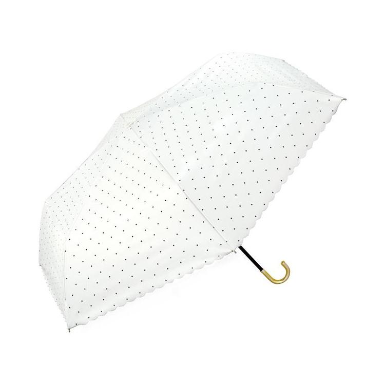 折りたたみ傘 晴雨兼用 遮光 ドットフラワーポイント オフ オフ