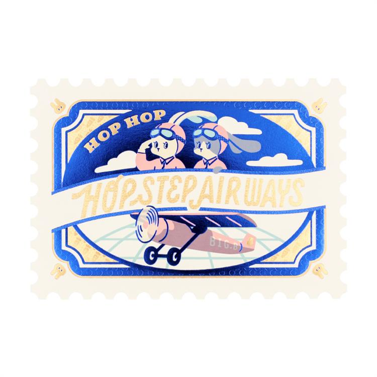 切手型ポストカード オビワン×ロッカク HOP STEP AIR WAYS HOP STEP AIR WAYS