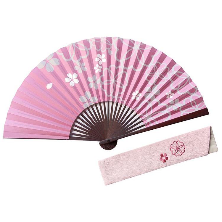 金襴 取り返そ 桜重ね 袋 白檀扇子