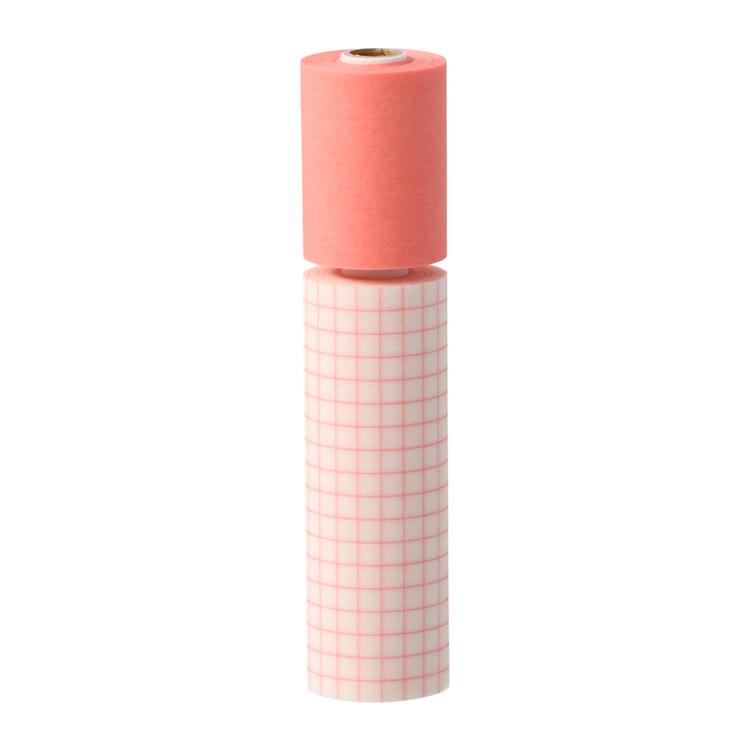 水性ペンで書けるマスキングテープ　スリム・ミシン目・２巻セット　方眼　ピンク ピンク