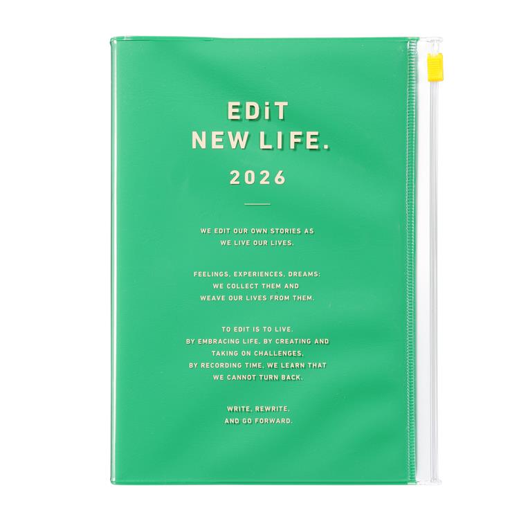 2026年4月始まり手帳 デイリー B6変形 EDiT タイポポケット ケリーグリーン ケリーグリーン