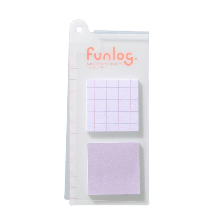 ブックマークミニ付せん 2柄 funlog グリッド・プレーン グリッド・プレーン