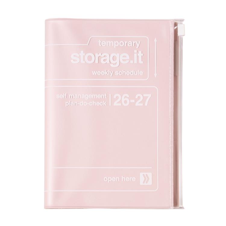 2026年3月始まり手帳 週間レフト B6変形 ストレージイット ピンク ピンク