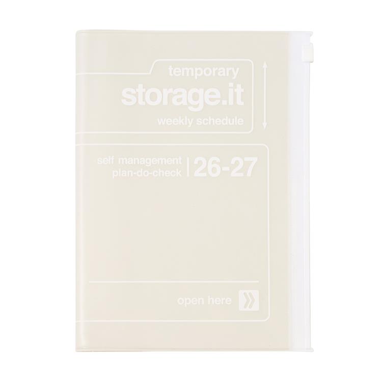 2026年3月始まり手帳 週間レフト B6変形 ストレージイット ホワイト ホワイト