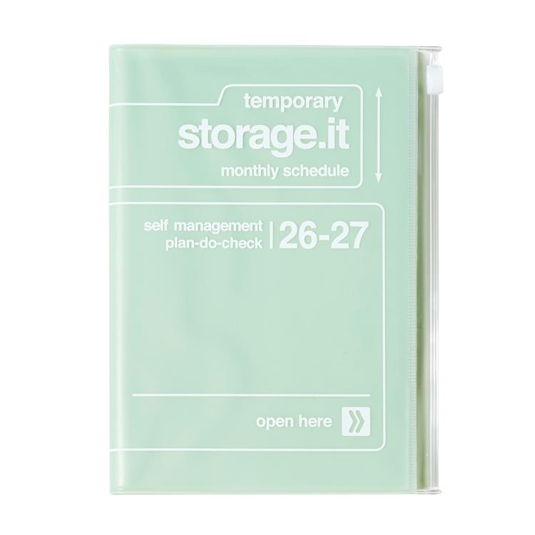 2026年3月始まり手帳 月間 B6変形 ストレージイット ミント ミント