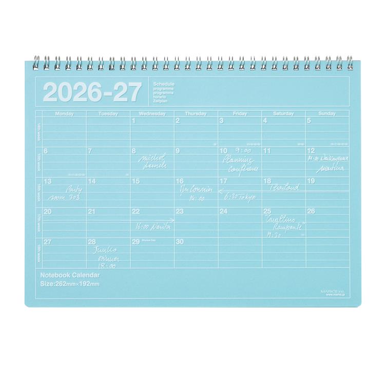 2026年4月始まり手帳 月間 B5変形 ノートブックカレンダー M ブルー ブルー