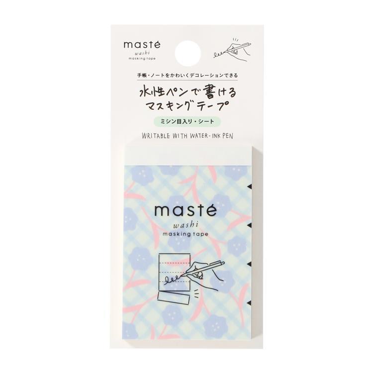 水性ペンで書けるマスキングテープ ミシン目入りシート フラワーA フラワーA