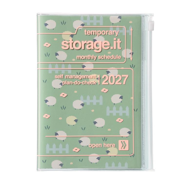 2026年12月始まり手帳 月間 B6 ストレージイット 干支 ミント ミント