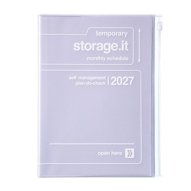 2026年12月始まり手帳 月間 A5 ストレージイット パープル パープル