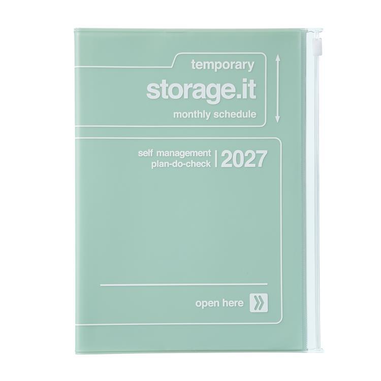 2026年12月始まり手帳 月間 A5 ストレージイット ミント ミント