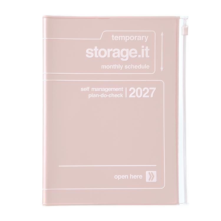 2026年12月始まり手帳 月間 A5 ストレージイット ピンク ピンク