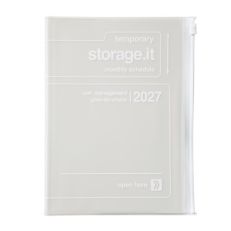 2026年12月始まり手帳 月間 A5 ストレージイット ホワイト ホワイト