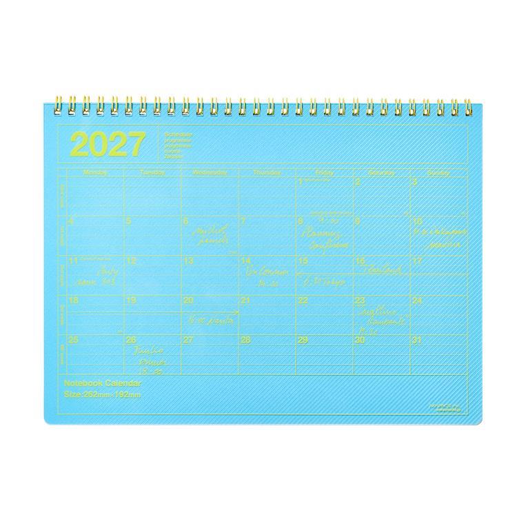 2027年1月始まり 月間 ノートブックカレンダー M ネオンブルー ネオンブルー