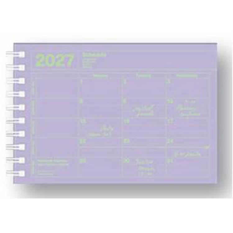 2027年1月始まり 月間 ノートブックカレンダー XS パープル パープル