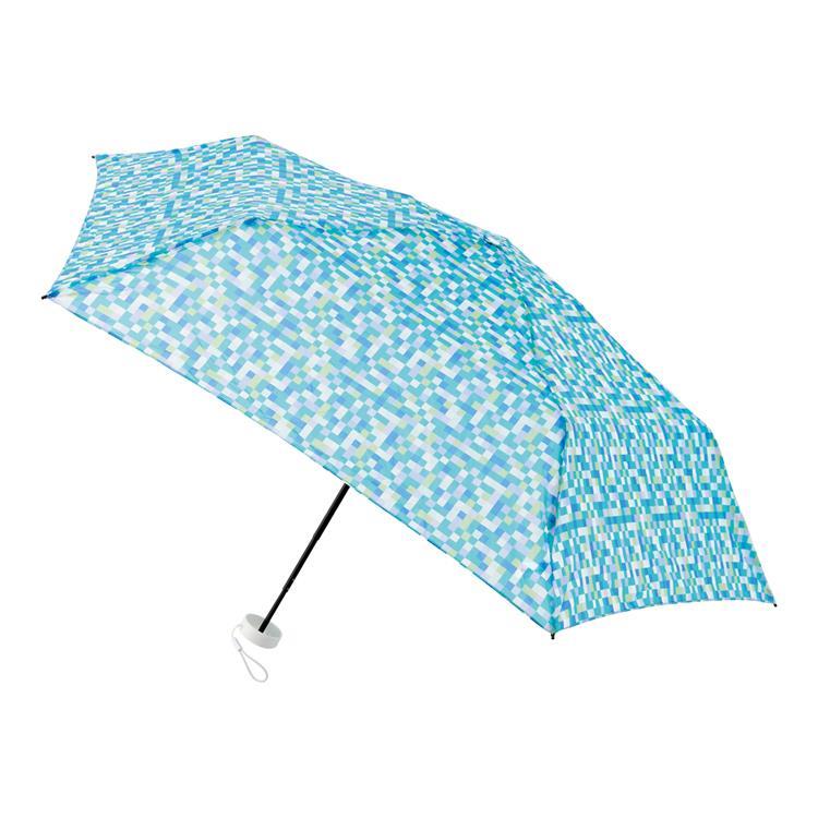 ミラクルテック　折りたたみ傘　モザイク　１０３２７　ターコイズブルー ターコイズブルー
