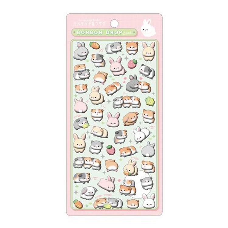 ボンボンドロップシール アニマル モルモット&ウサギ モルモット&ウサギ