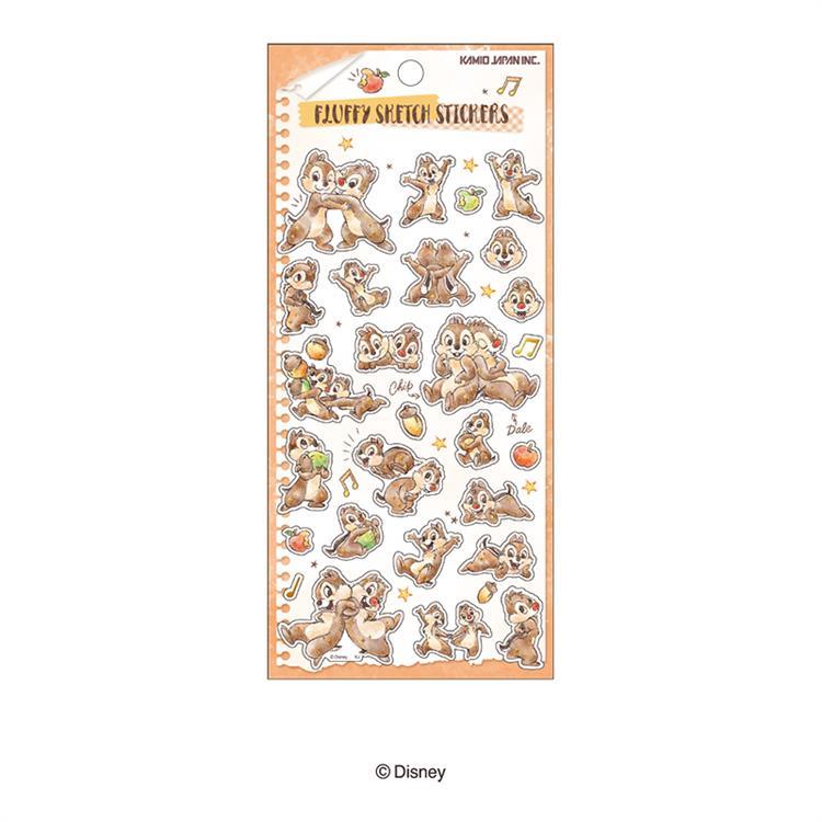 フラッフィースケッチステッカーズ ディズニー チップ&デール チップ&デール