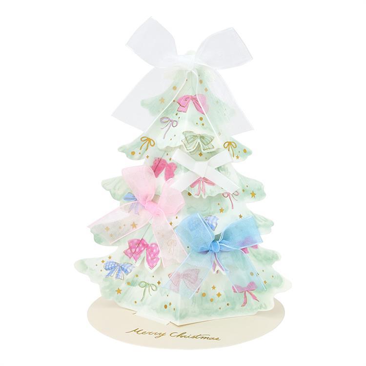 クリスマスカード 立体 リボンツリー
