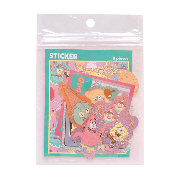 フレークステッカーセット スポンジボブ 8枚入り