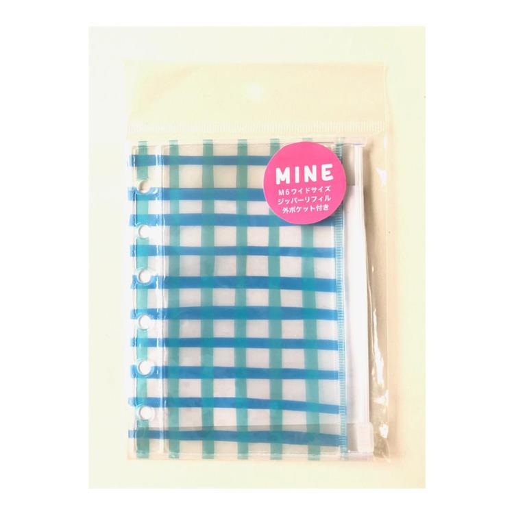 ZIPケース 6穴ワイド Mine ブルー ブルー