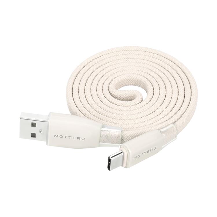 フラットマグネットケーブル USB―A to USBーC 1m アーモンドミルク アーモンドミルク
