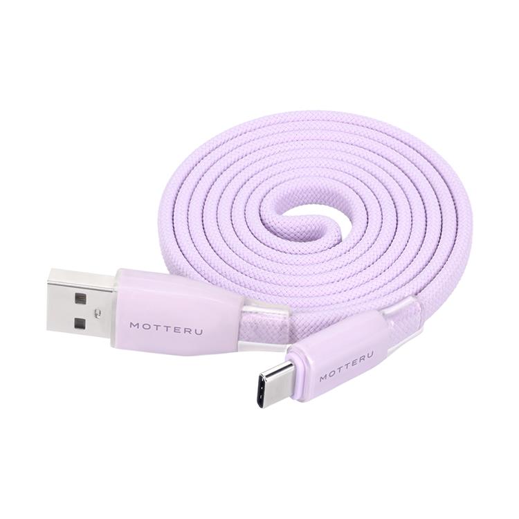 フラットマグネットケーブル USB―A to USBーC 1m ペールアイリス ペールアイリス