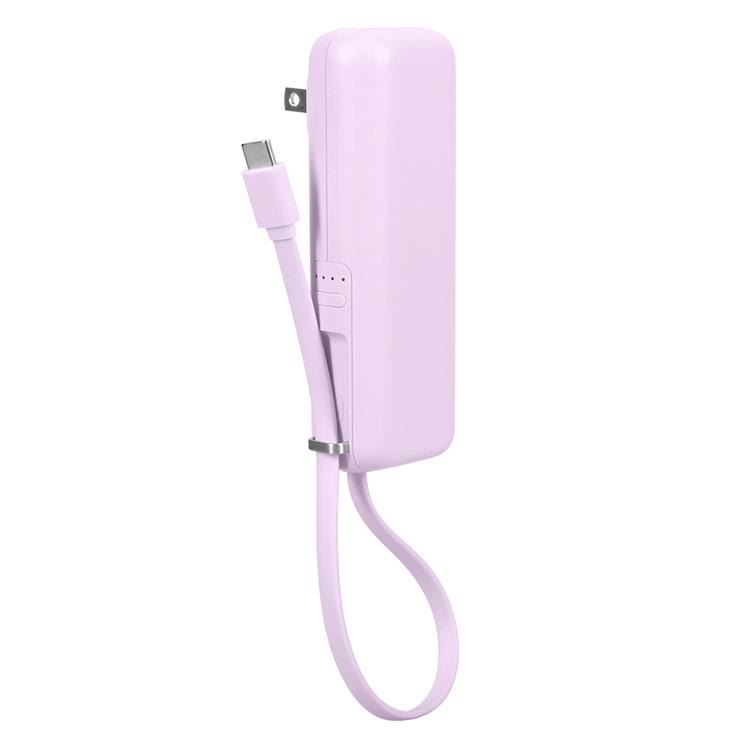 USB―Cケーブル一体型ACモバイルバッテリー ペールアイリス ペールアイリス