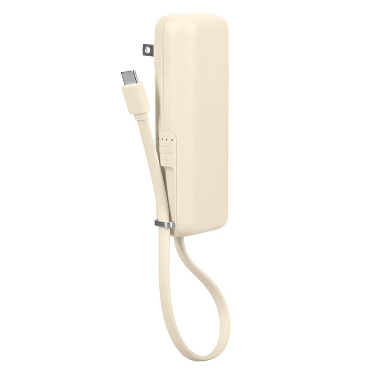USB―Cケーブル一体型ACモバイルバッテリー アーモンドミルク アーモンドミルク