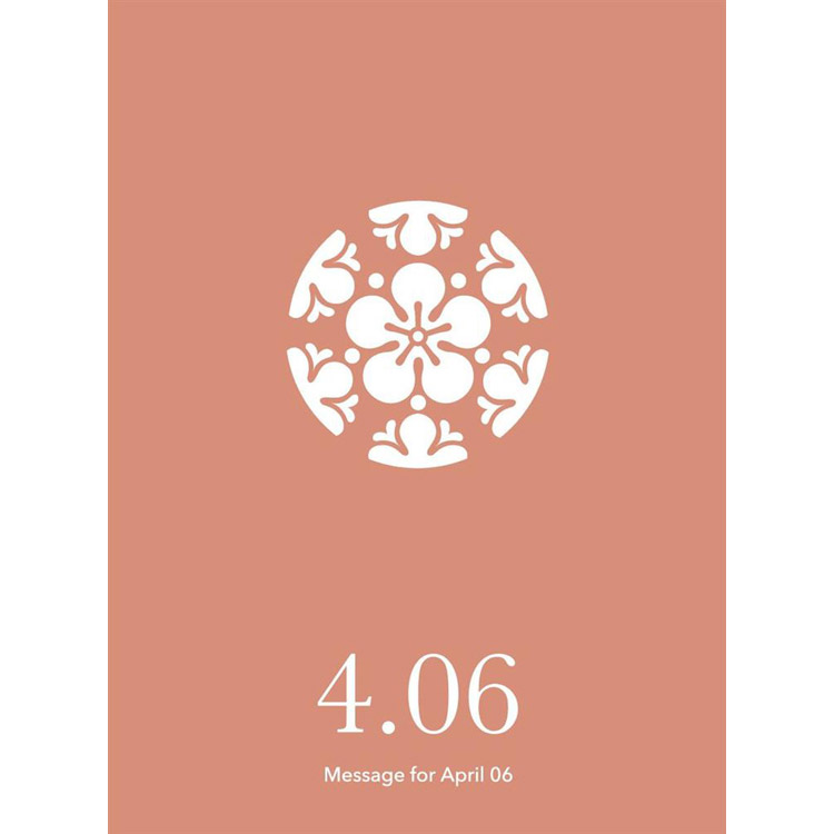 花結びメッセージカード　４月６日 6日