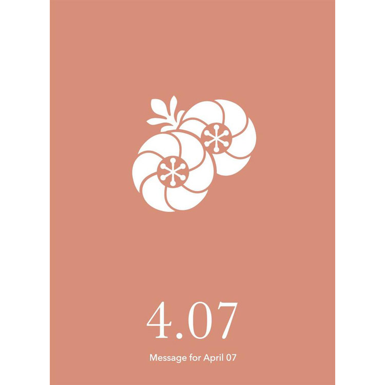 花結びメッセージカード　４月７日 7日
