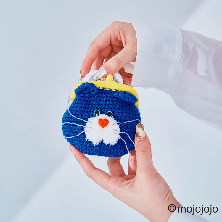 macaroni edge × mojojojo 毛糸のがま口ポーチ ネコ(ネコ
