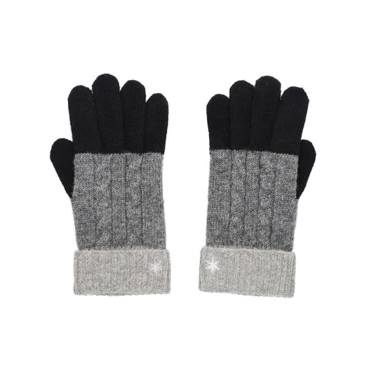 アイタッチグローブ ケーブル編み ブラック×グレー【ロフト限定】 ブラック×グレー