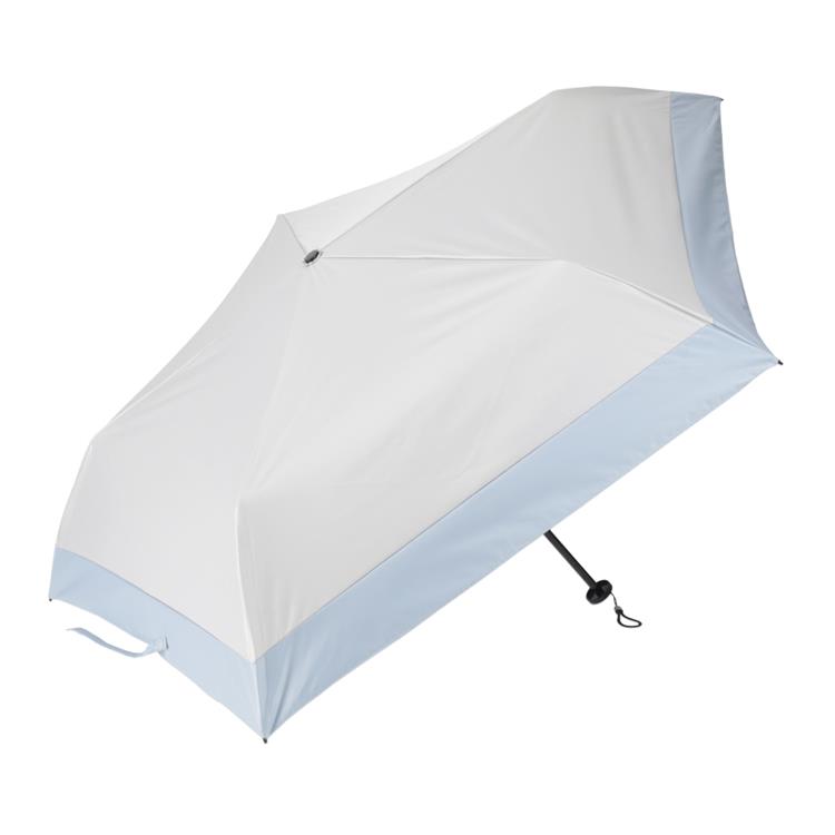 折りたたみ傘 スリム晴雨兼用 ライトグレー×サックス【ロフト限定】 ライトグレー×サックス