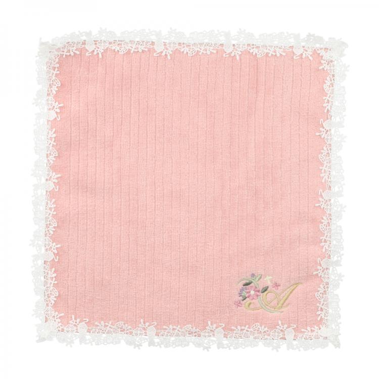 イニシャルタオルハンカチ A ピンク【ロフト限定】 A(ピンク)