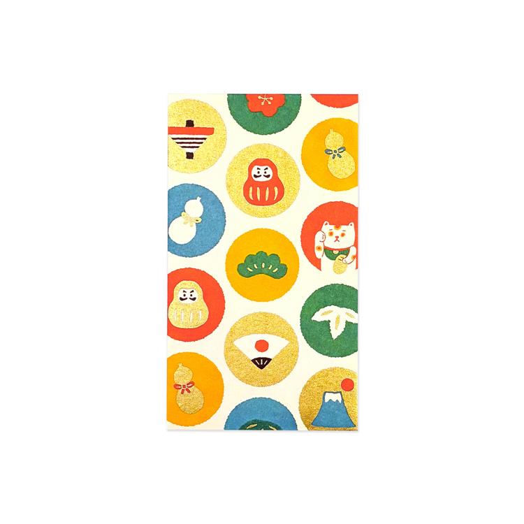 年賀ぽち袋 ふわり和紙 万福 3枚入り 万福