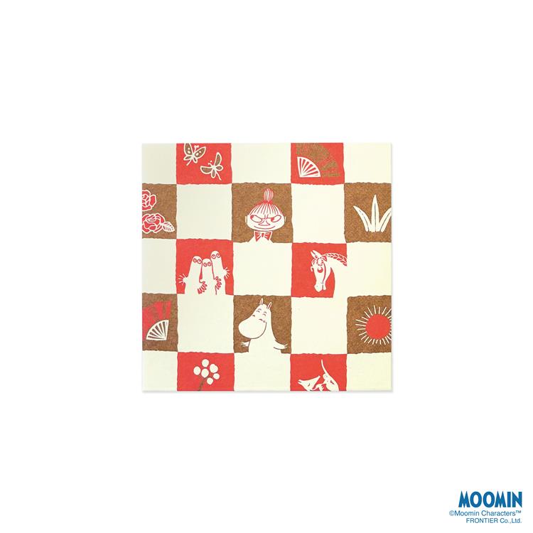 年賀ぽち袋 伊予和紙 二つ折り ムーミン 市松 5枚入り 市松