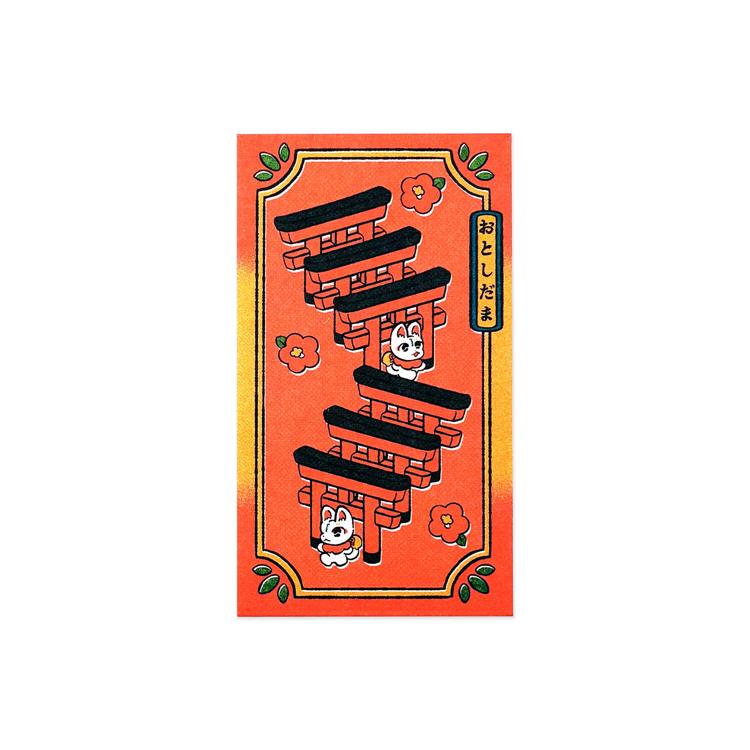 年賀ぽち袋 伊予和紙 中村杏子 鳥居 5枚入り 鳥居