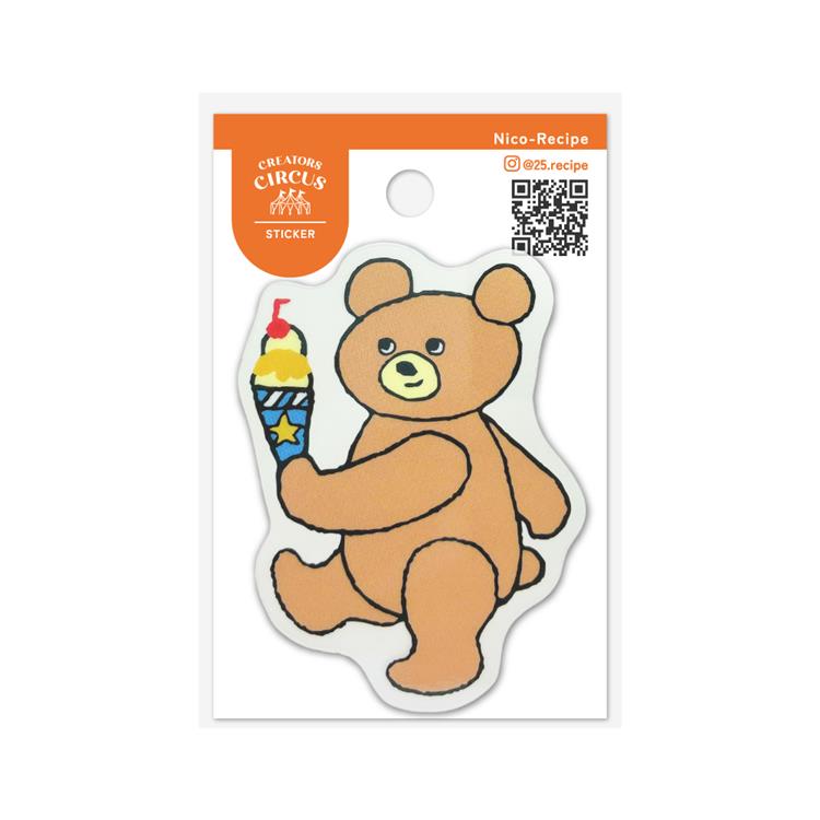 クリエーターズサーカス ステッカー クマタローとアイス クマタローとアイスクリーム