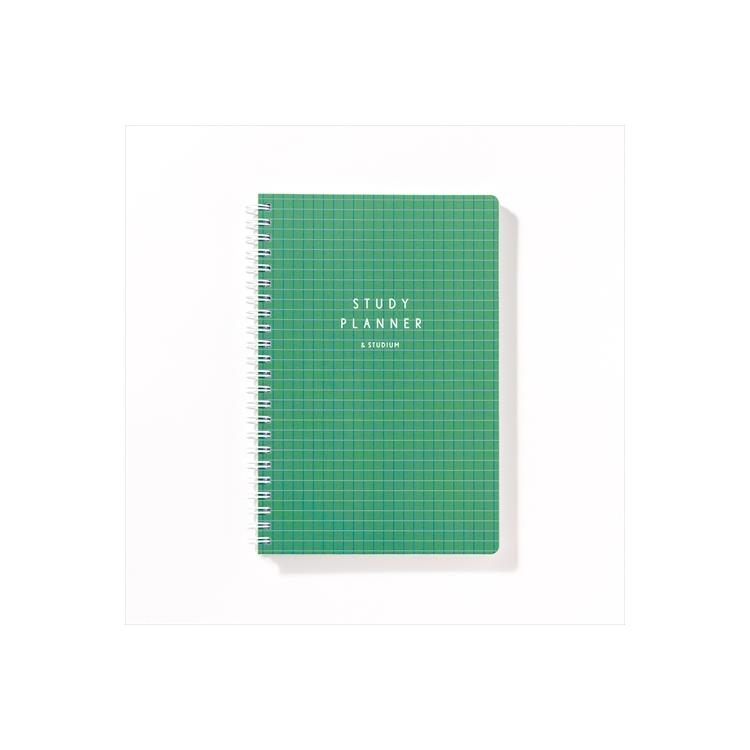 スタディプランナー リングノートタイプ A5変型 デイリー グリーンチェック グリーンチェック